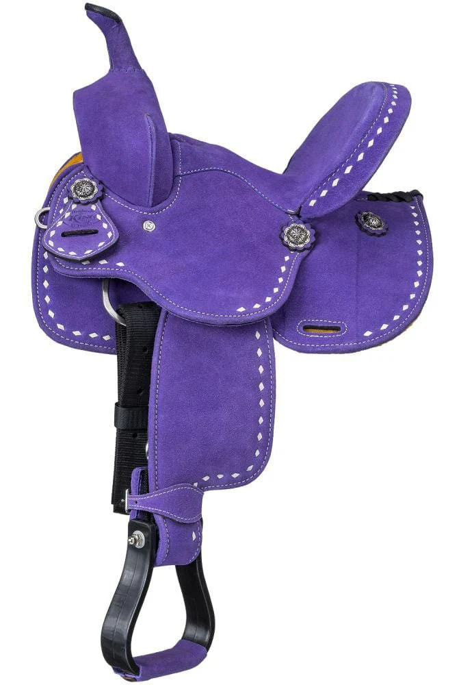 King Series Youth Stratford Suede Barrel Saddle - Healthber
