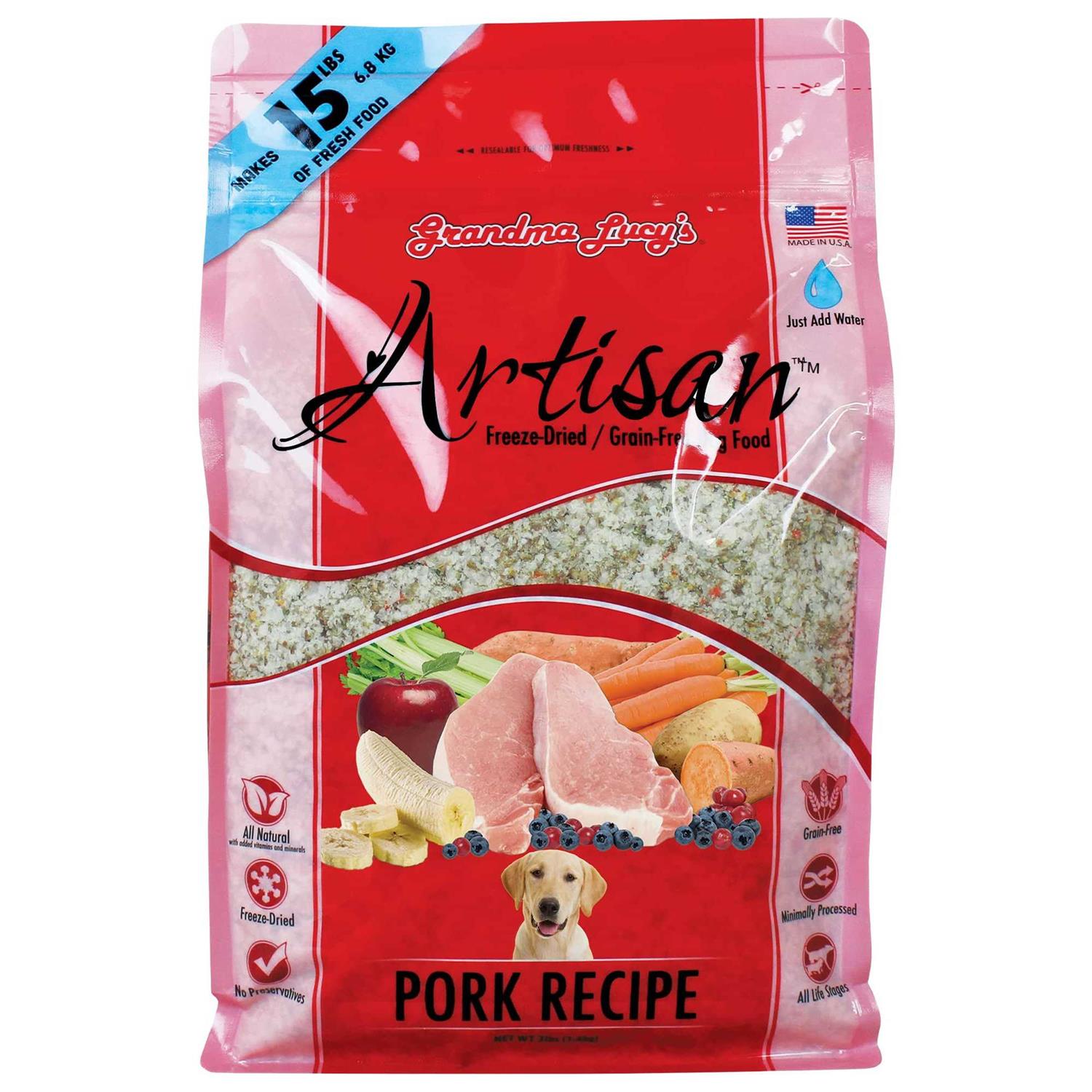 Grandma Lucy&s Artisan Grain Free Pork Freeze Dried Dog Food - Healthber