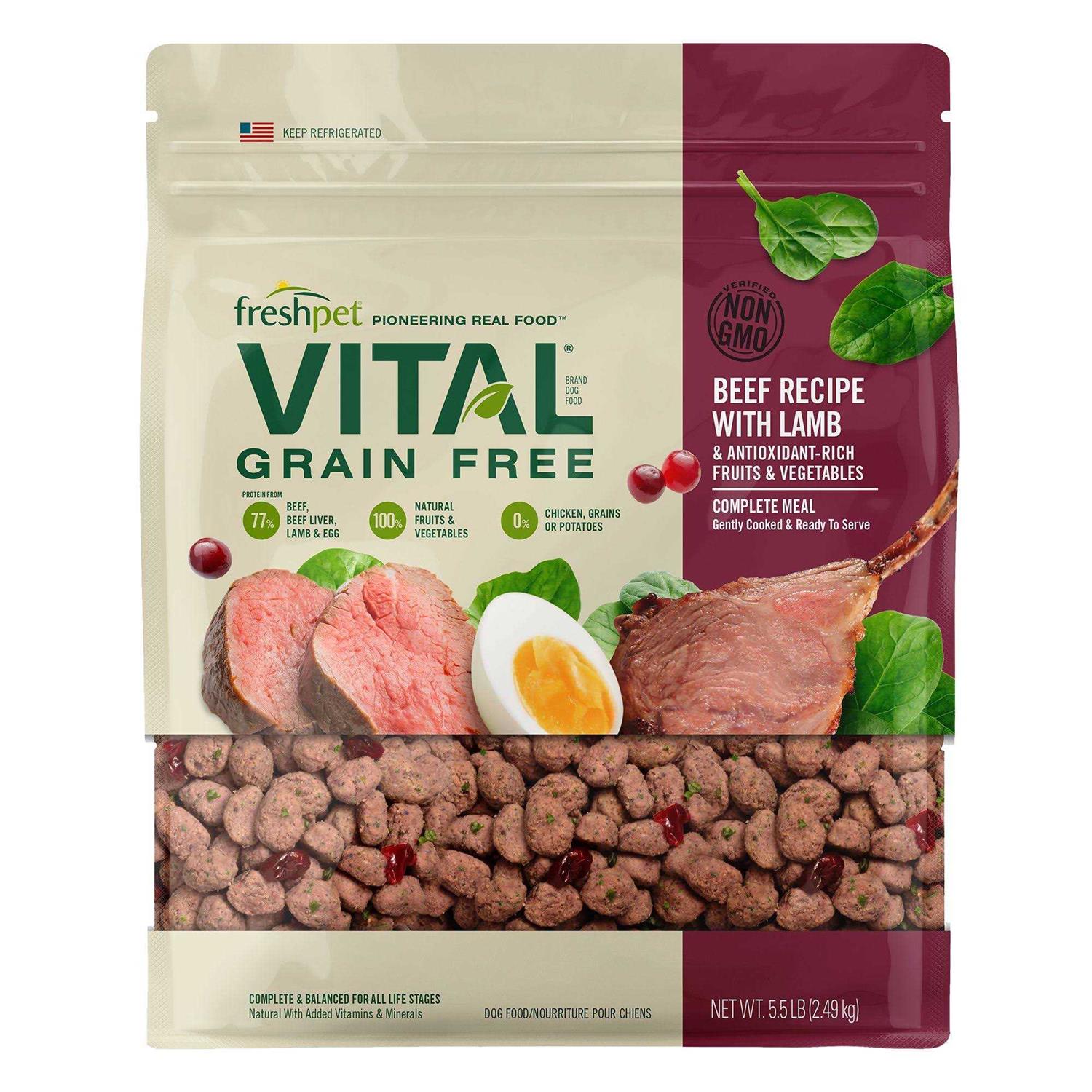 Freshpet Vital Complete Meals Grain-Free Beef & Lamb Fresh Dog Food - Healthber