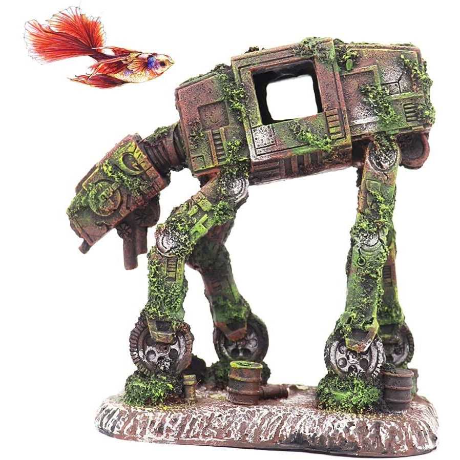 Ulifery Star Wars Aquarium Decorations Cool Walking Land Tank Aquarium Ornament - Healthber