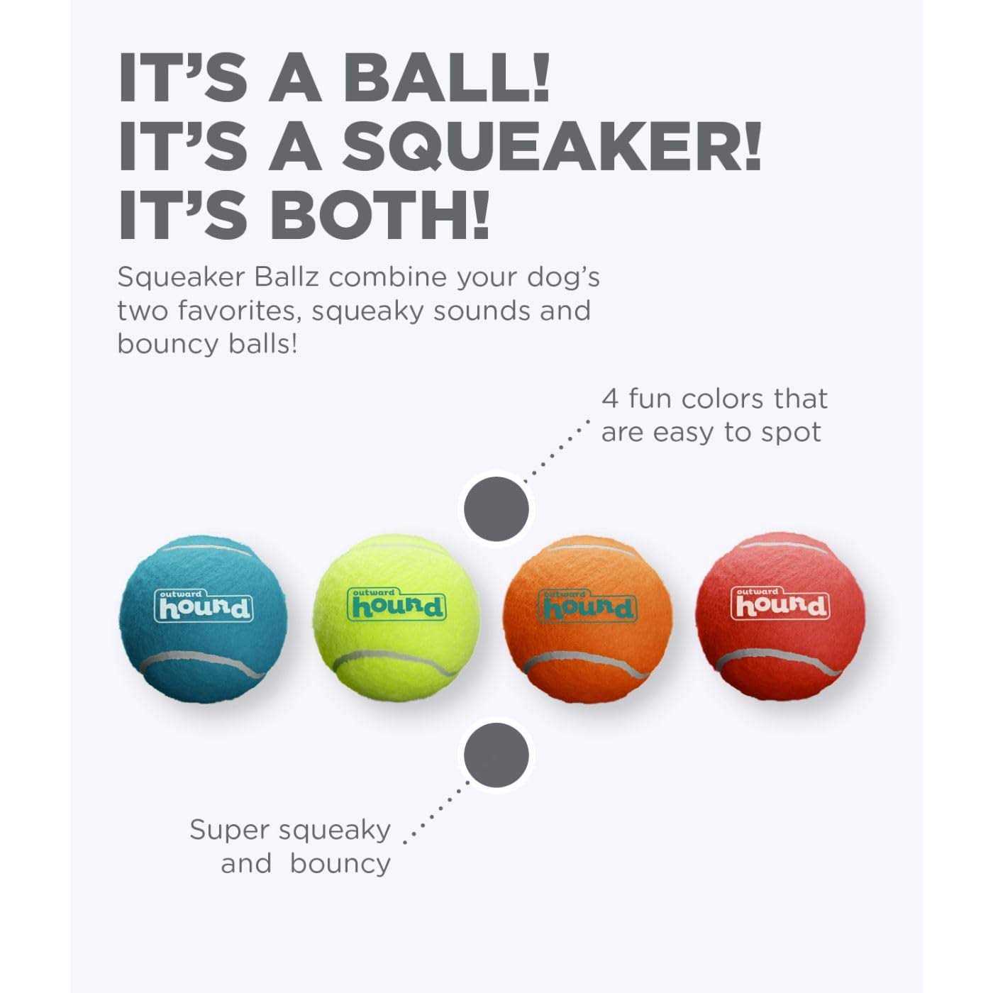 Outward Hound Squeaker Ballz Dog Toy - Healthber