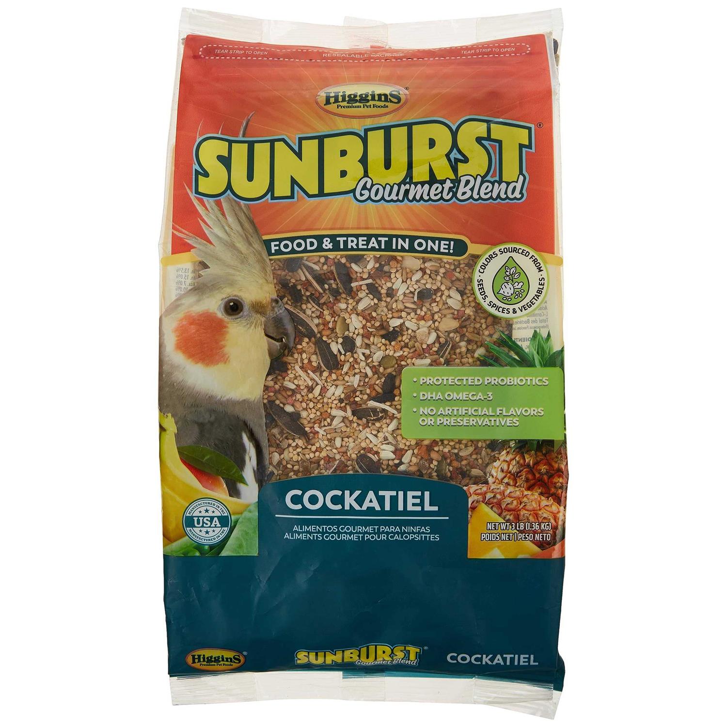 Higgins Sunburst Gourmet Blend Cockatiel Food - Healthber
