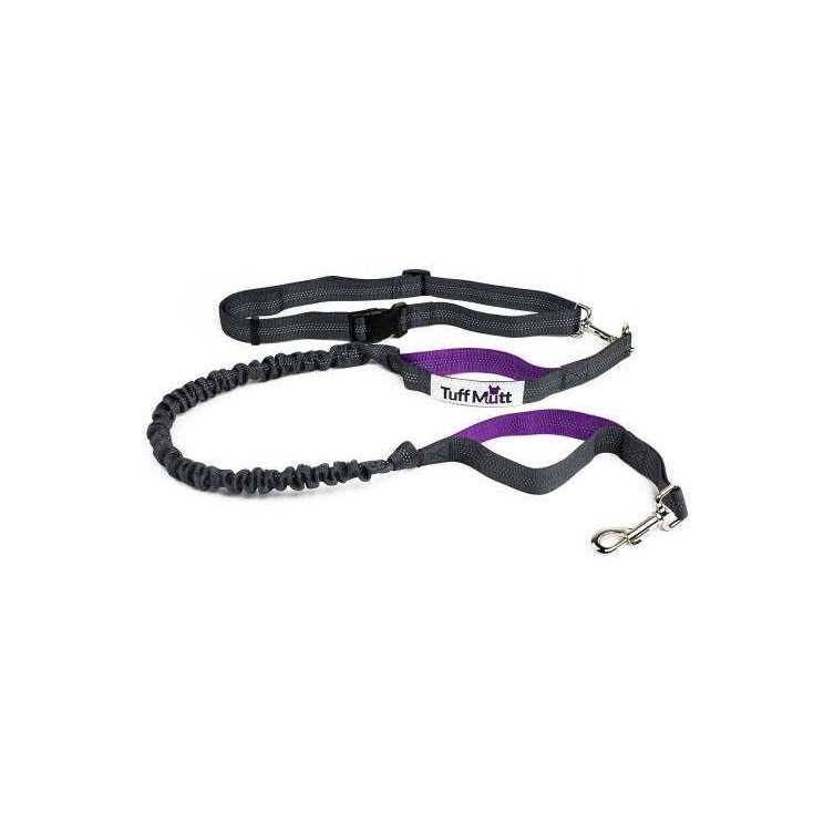 Tuff Mutt Hands Free Dog Leash for Running Walking Hiking Durable Dual-Handle Bungee Leash - Healthber