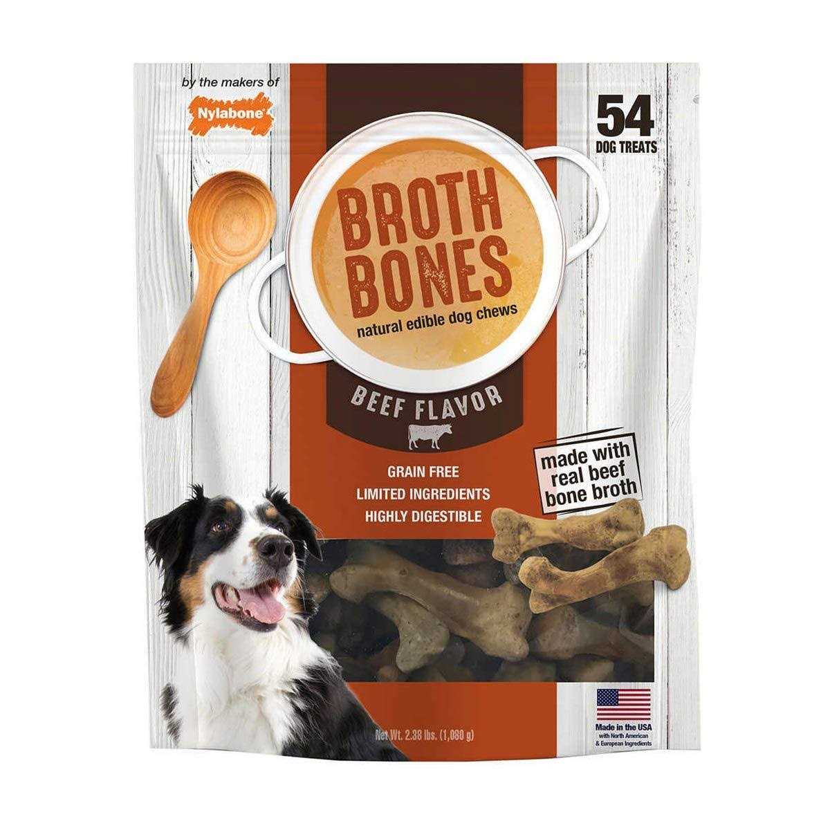 Nylabone Broth Bones Natural Edible Dog Chews - Healthber