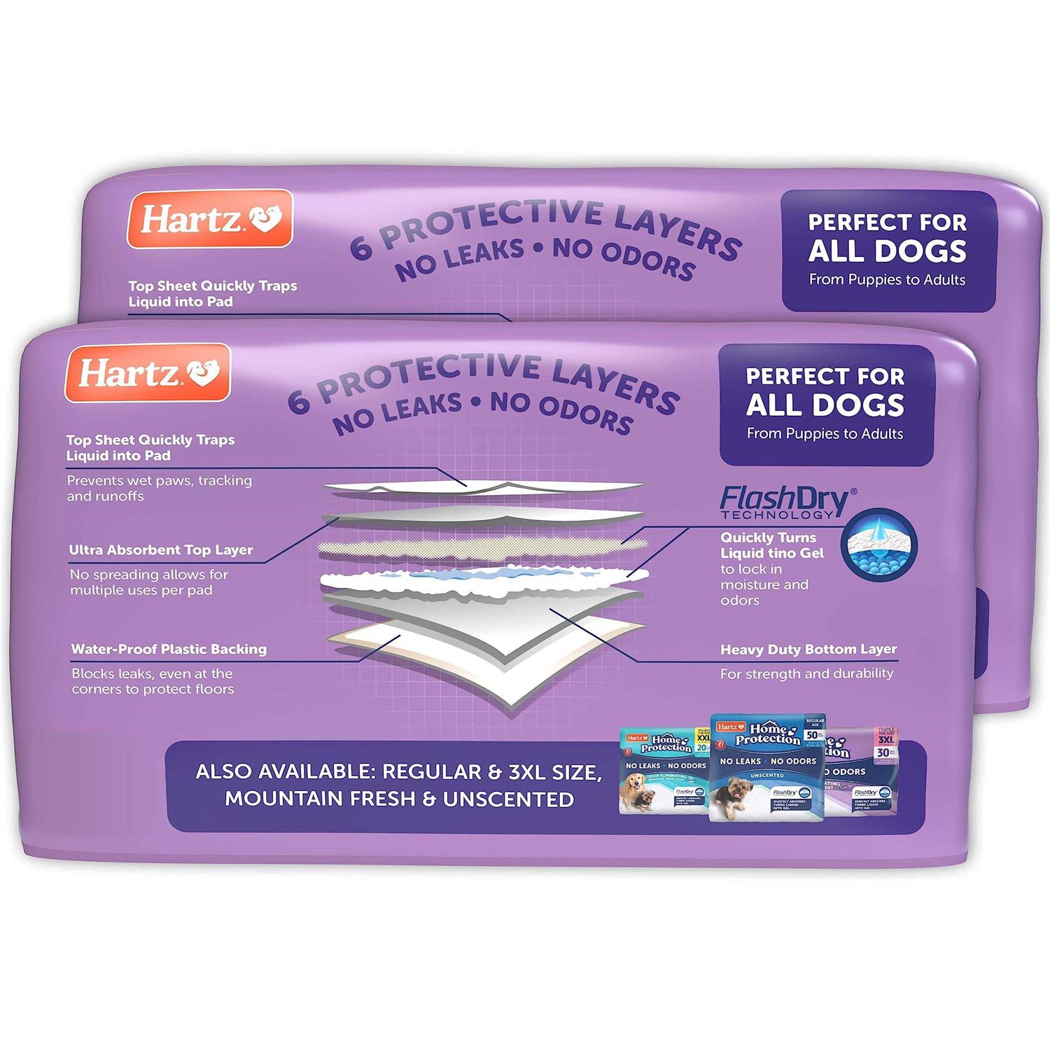 Hartz Home Protection Lavender Scent Odor Eliminating Dog Pads - Healthber