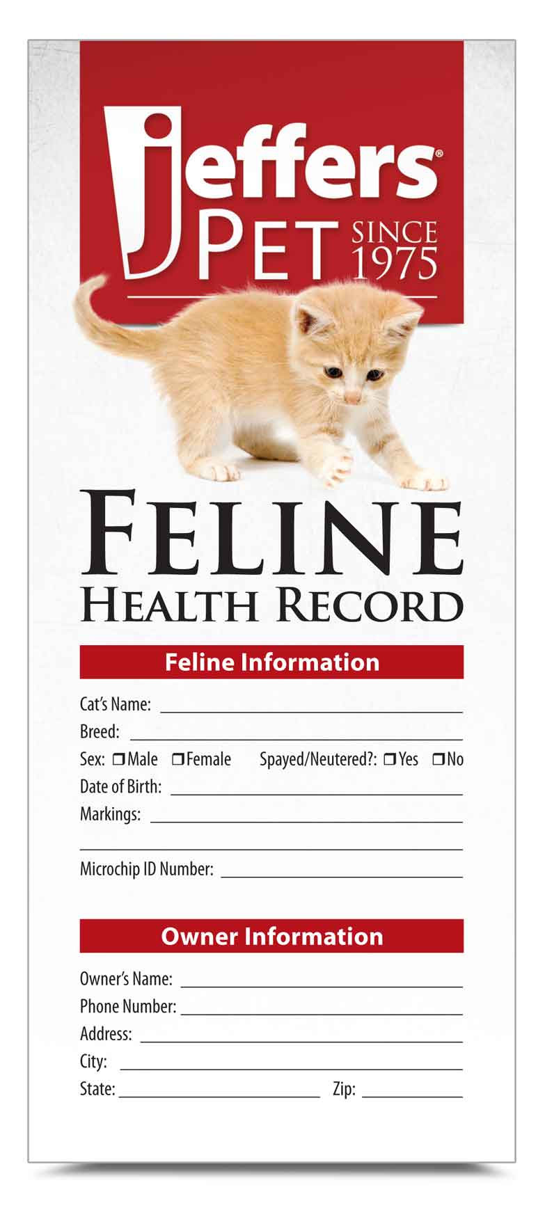 Cat Health Records, 10 pk - Healthber