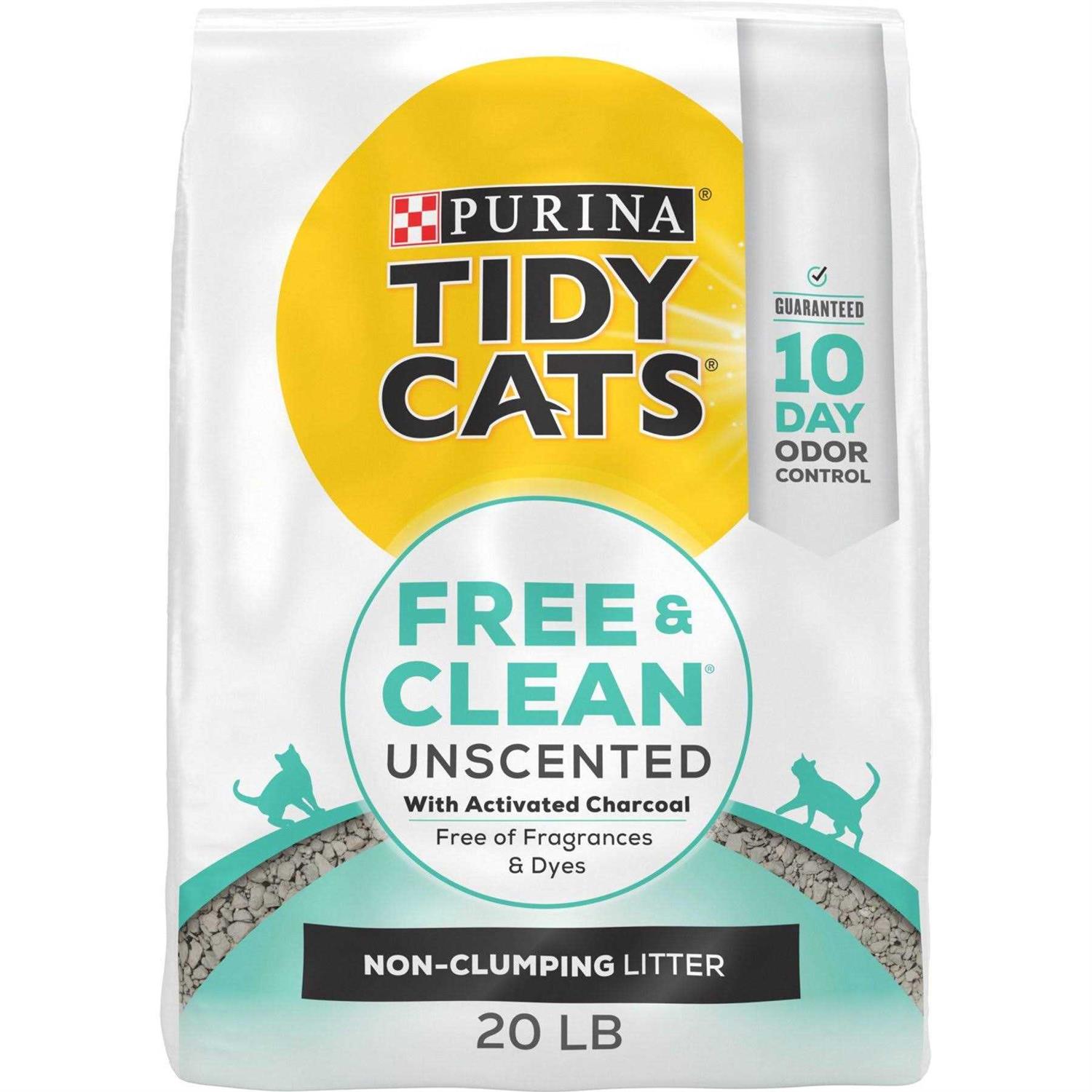 Tidy Cats Free & Clean Non Clumping Cat Litter Unscented with Activated Charcoal - Healthber