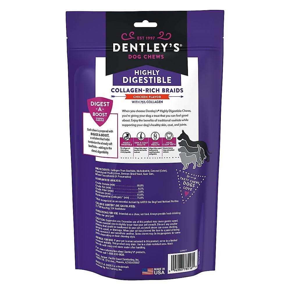 Dentley’s Highly Digestable 7 Collagen Braids Dog Chew - Healthber