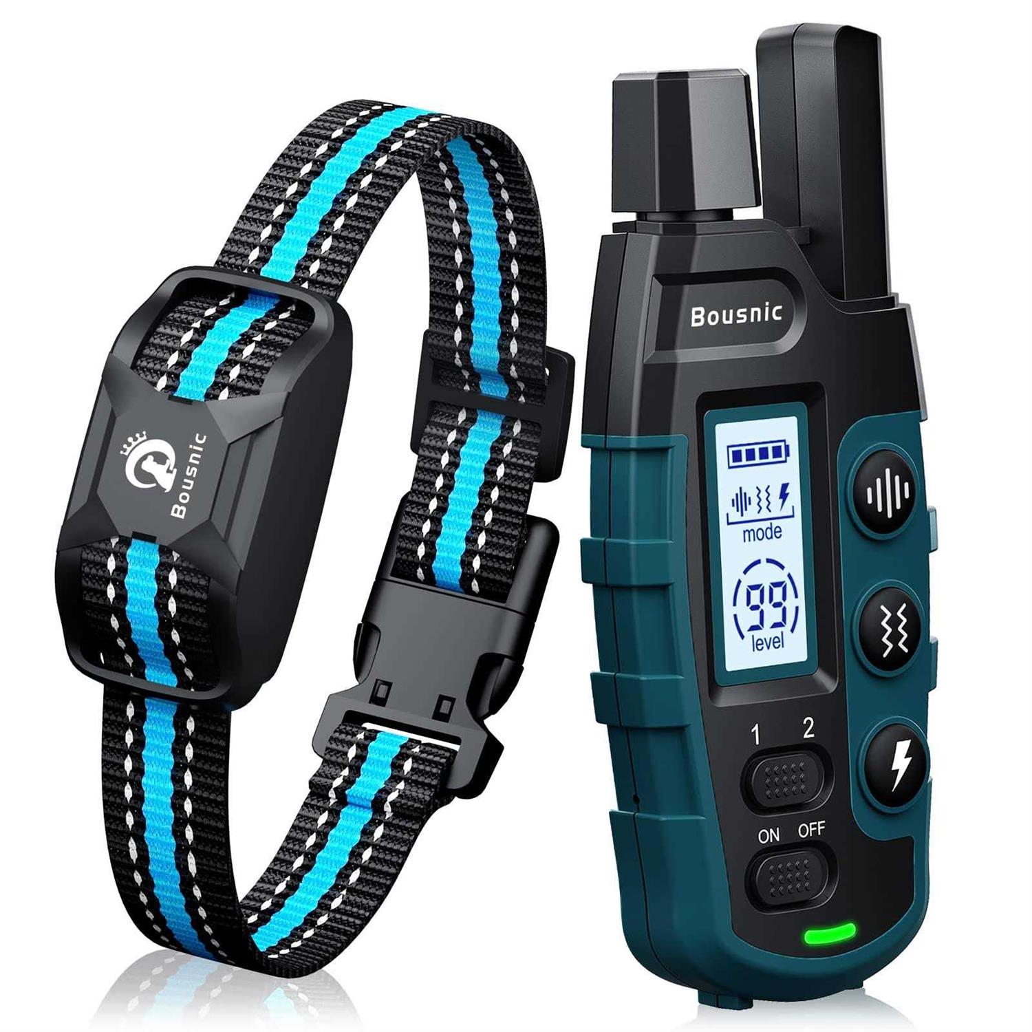 Bousnic Dog Shock collar 3300Ft Dog Training collar with Remote for 5-120lbs Small Medium Large Dogs Rechargeable - Healthber