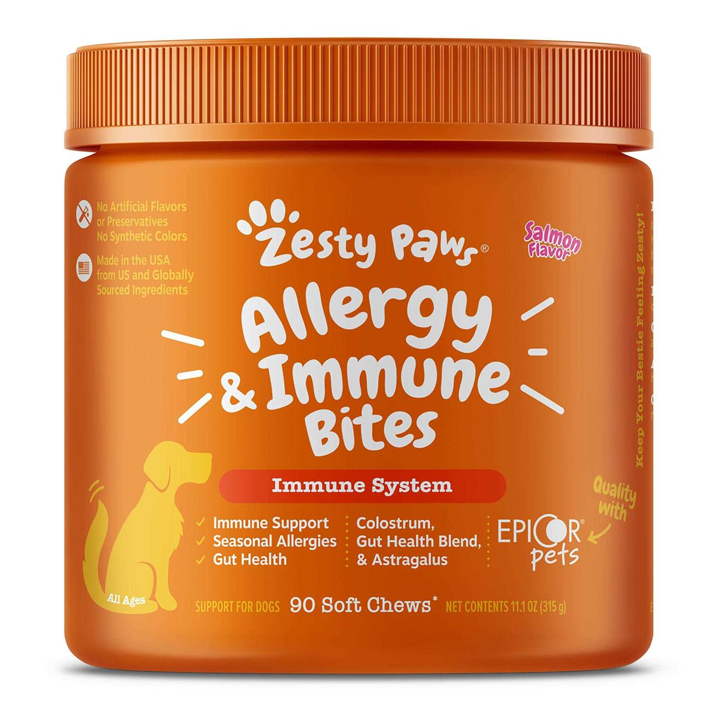 Zesty Paws Salmon Allergy & Immune Bites for Dogs - Healthber