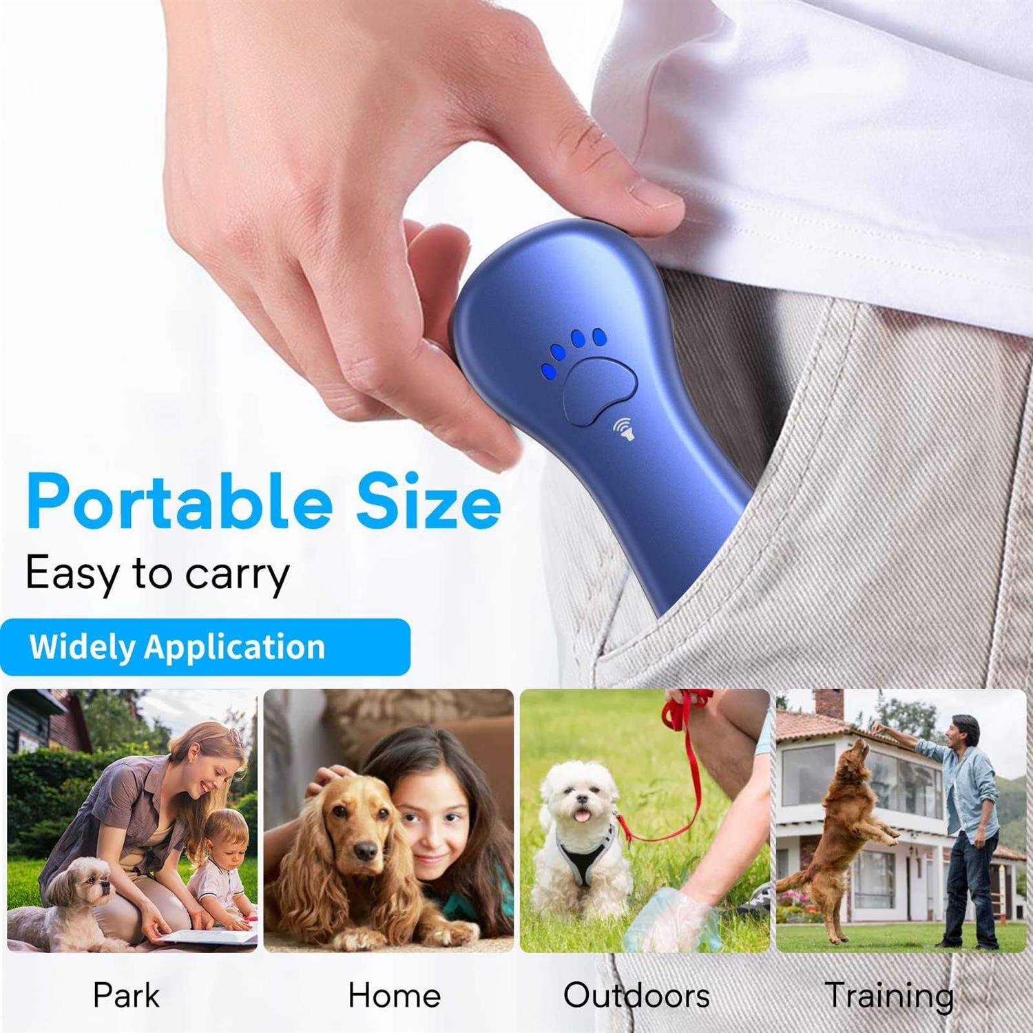 Ahwhg New Anti Barking Device Dog Barking Control Devices,Rechargeable Ultrasonic Dog Bark Deterrent up to 16.4 Ft Effective Control Range Safe - Healthber