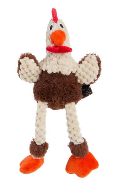 Brown Skinny Rooster Dog Toy - Healthber