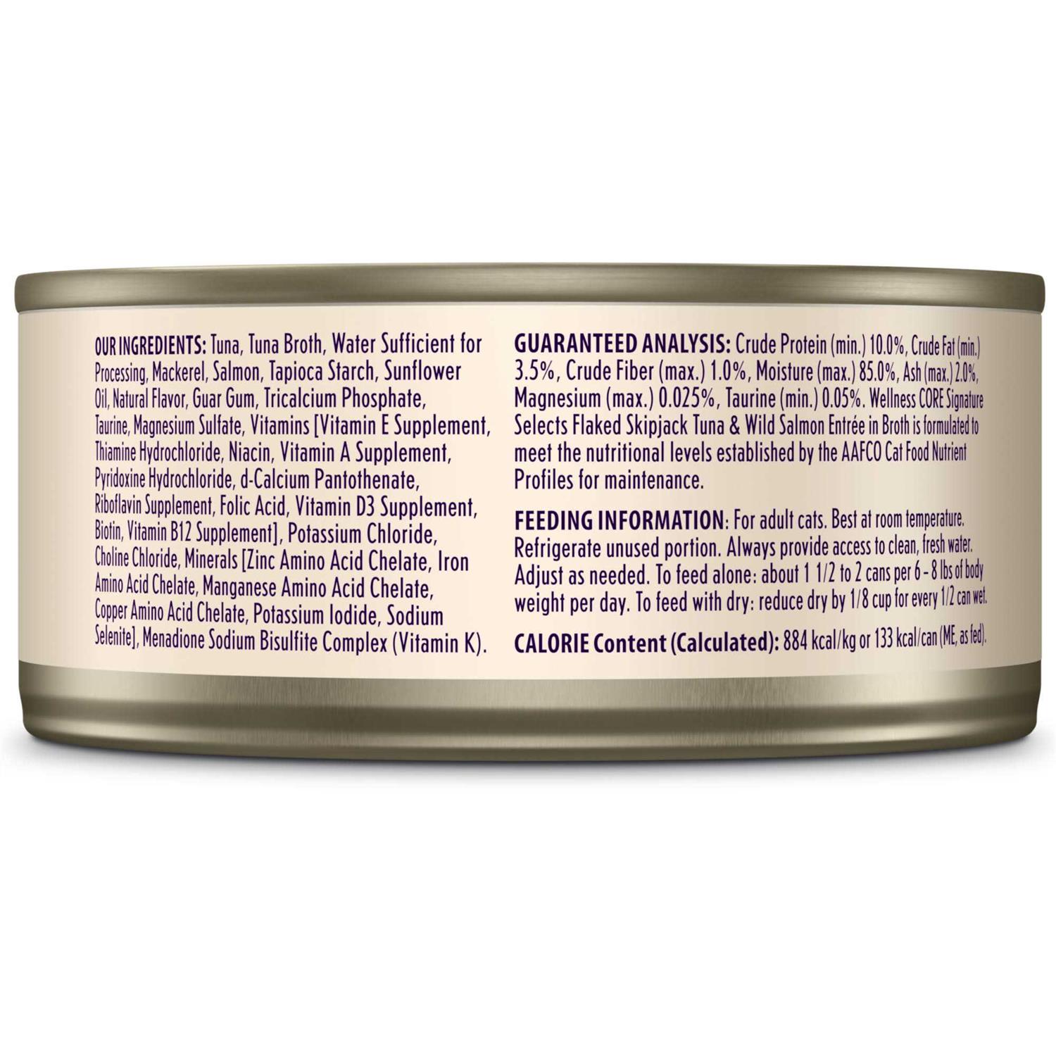 Wellness Signature Selects Grain Free Flaked Skipjack Tuna & Wild Salmon Entree Canned Cat Food - Healthber