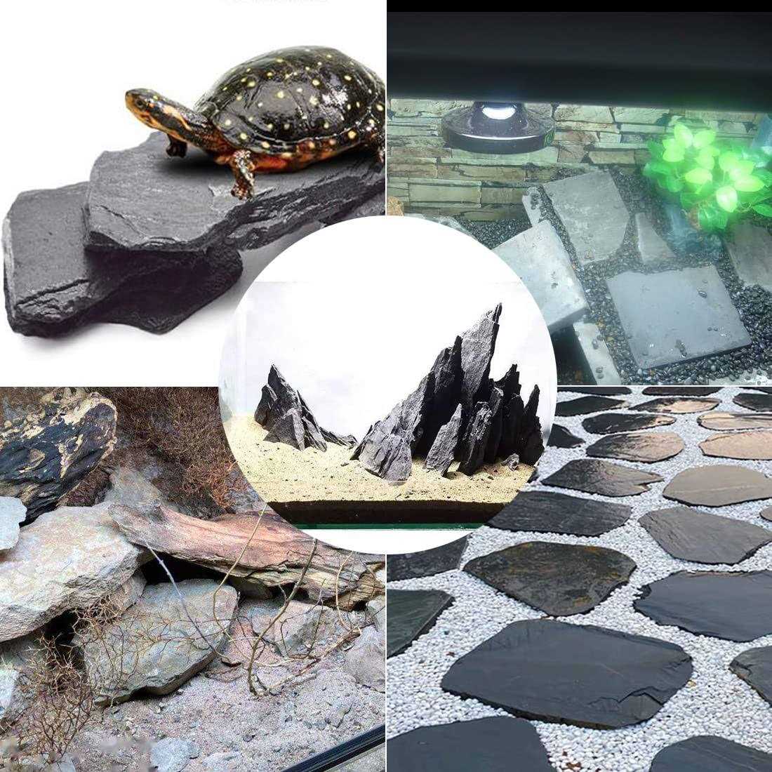 Blue Handcart Natural Slate Stone Rocks, Mix of Stones 2 to 3 inches and 1 Piece About 8 inches - Healthber
