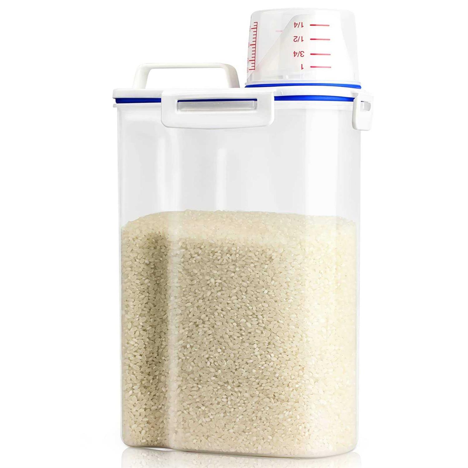 Viretec Rice Airtight Storage Container 3 to 5lbs Cereal Dry Food Flour Bin - Healthber
