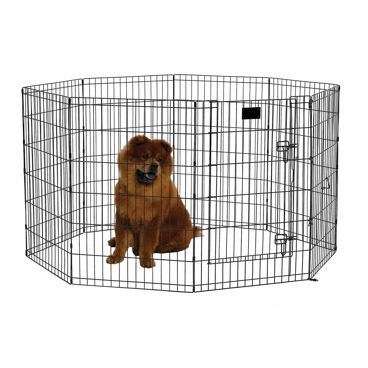 Midwest 36 Black Exercise Pen with Door - Healthber