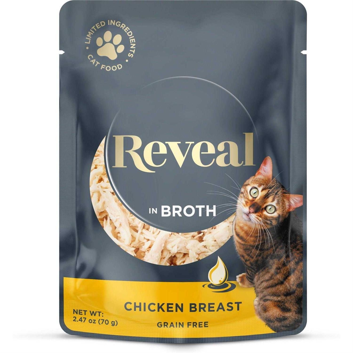 Reveal Natural Wet Cat Food Tuna Fillet with Sea Bream in Broth - Healthber