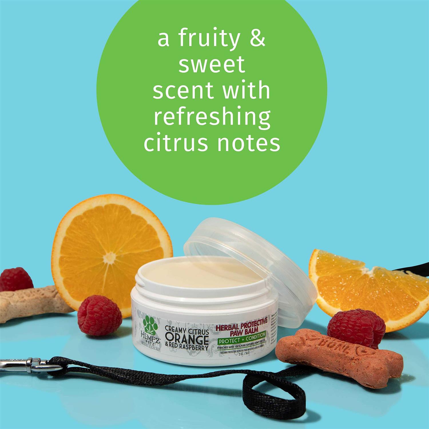 Hempz Petz Protective Paw Balm Creamy Citrus Orange & Red Raspberry - Healthber