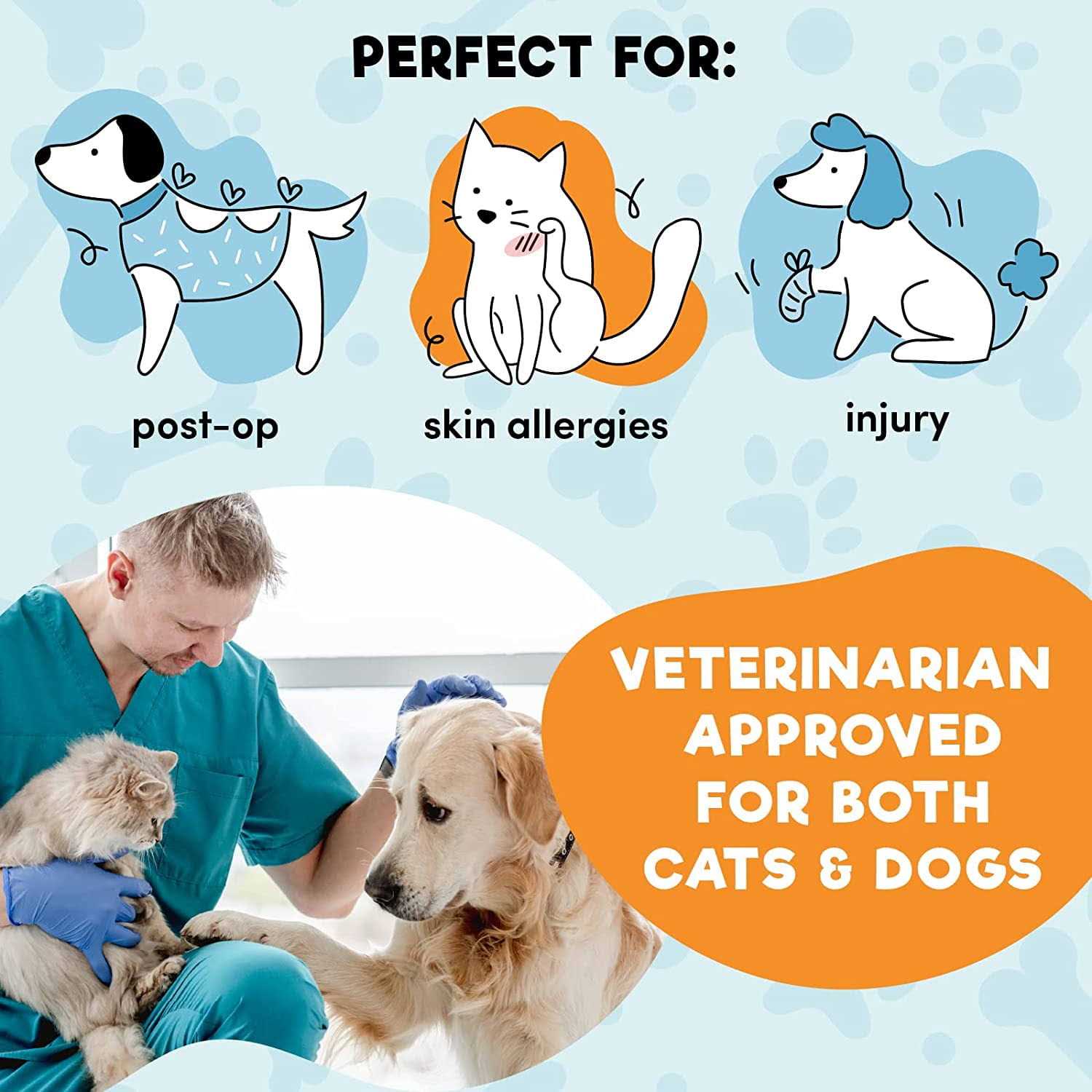 BENCMATE Protective Inflatable Collar for Dogs and Cats Soft Pet Recovery Collar Does Not Block Vision E-Collar - Healthber
