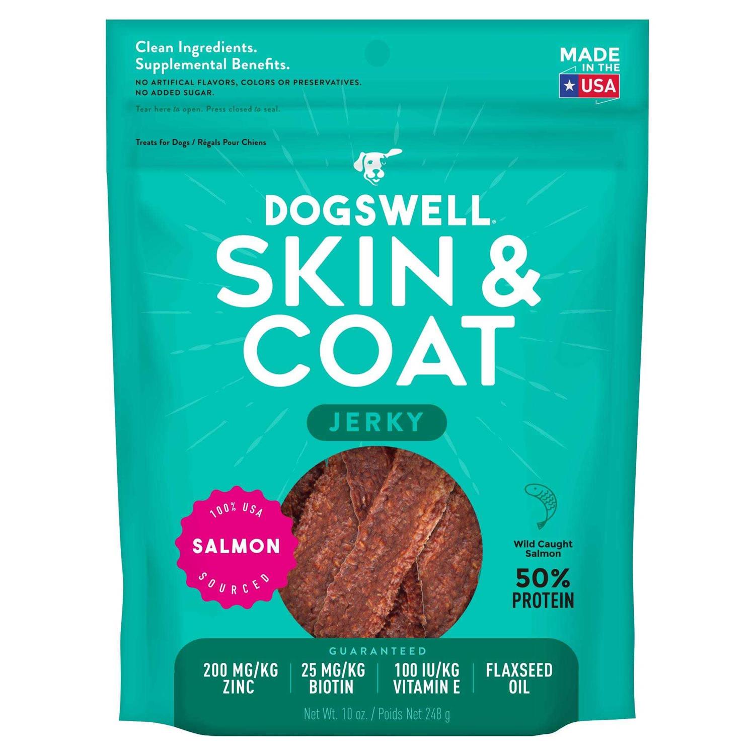 Dogswell Salmon Skin & Coat Jerky - Healthber
