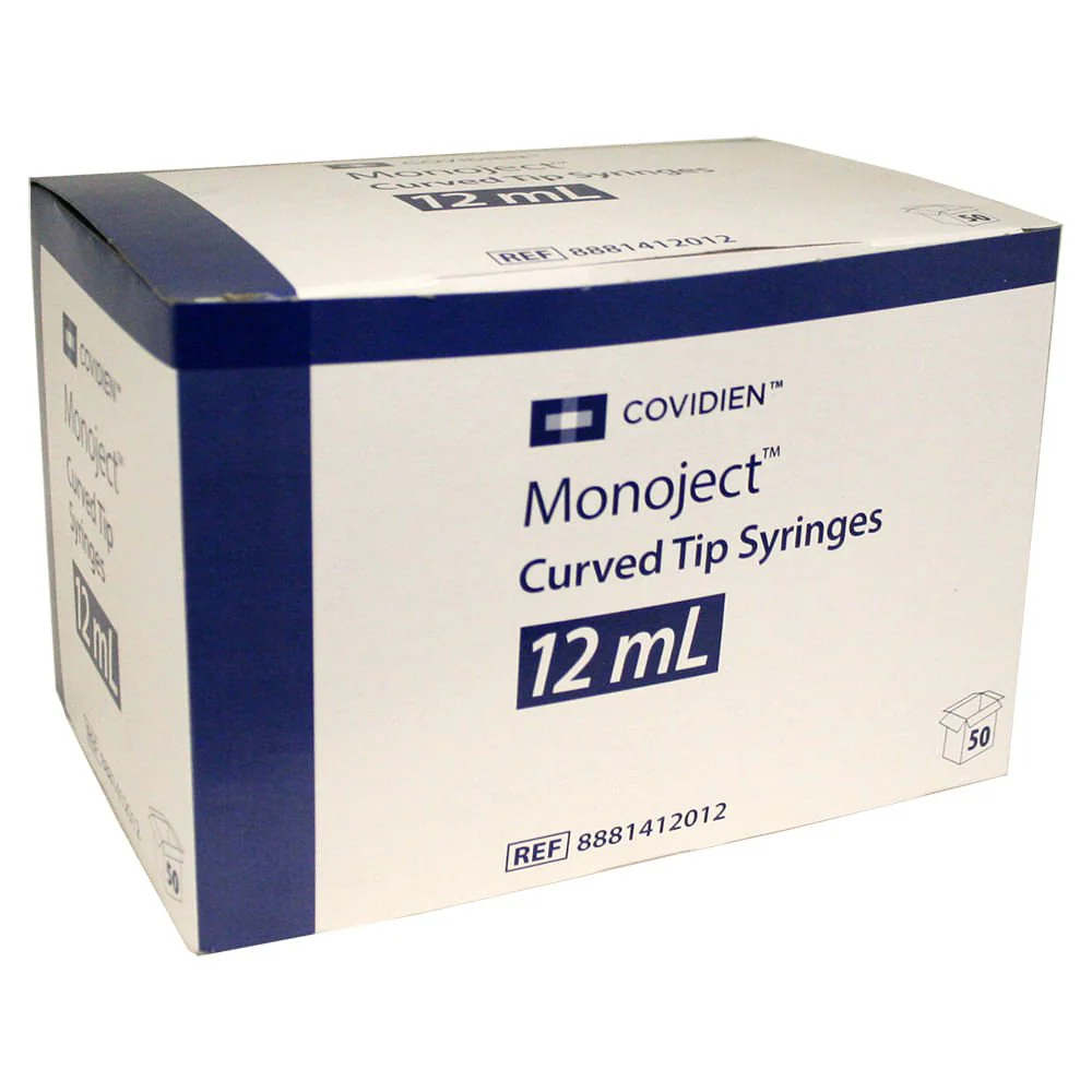 Rx Ideal Syringe, 12cc Curved Tip, 50ct - Healthber