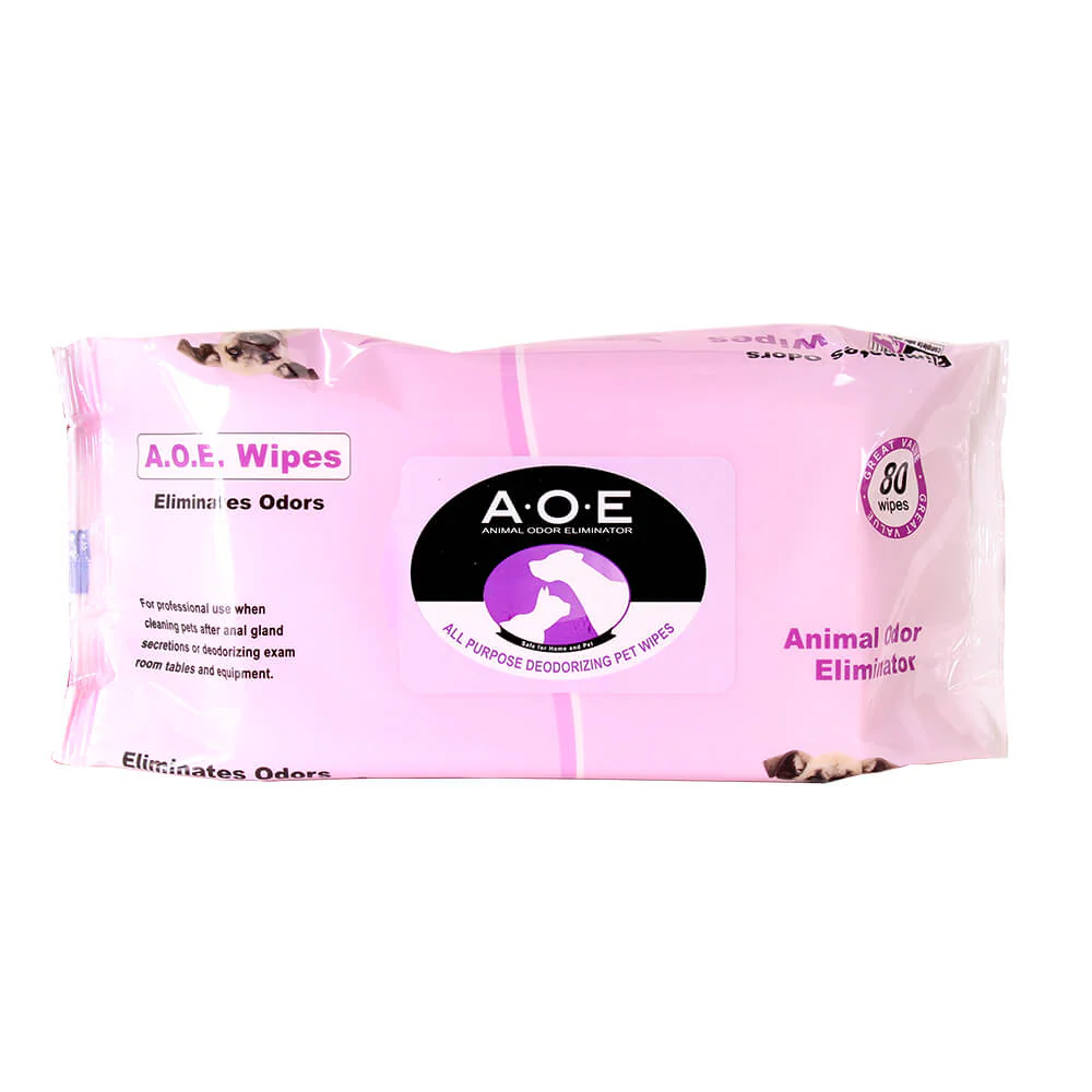 A.O.E All Purpose Deodorizing Pet Wipes, 80 ct - Healthber
