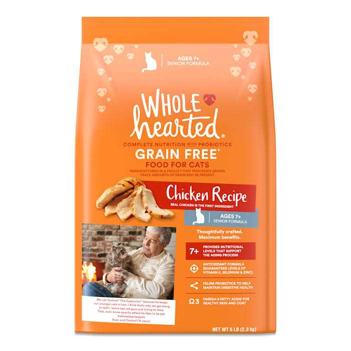 WholeHearted Grain Free Senior Chicken Recipe Dry Cat Food - Healthber