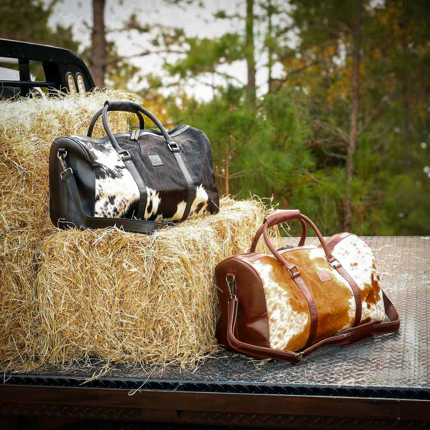 Cowhide Overnight Duffel Bag - Healthber