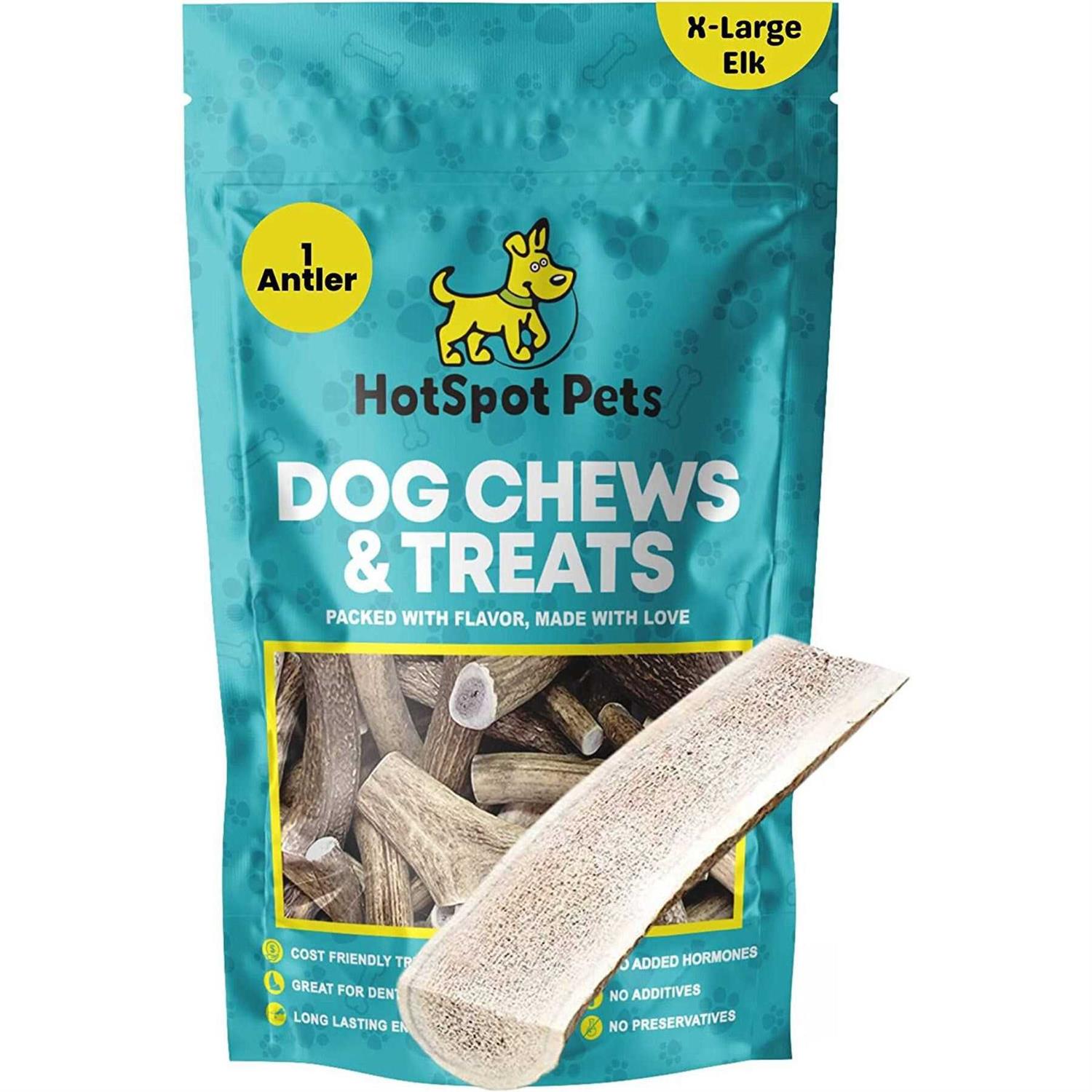 hotspot pets Split Elk Antlers for Dogs Naturally Shed Antler Bone Breed Aggressive Chewers - Healthber