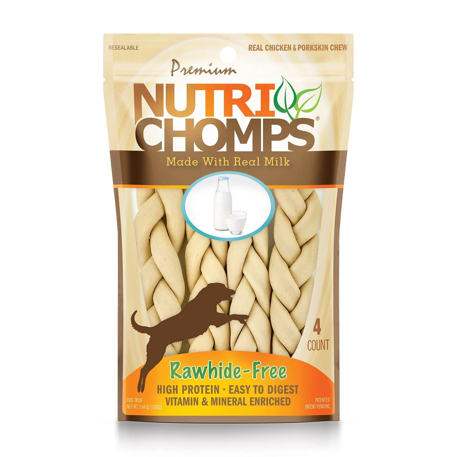 NutriChomps 4ct 6�� Milk Flavor Braid - Healthber