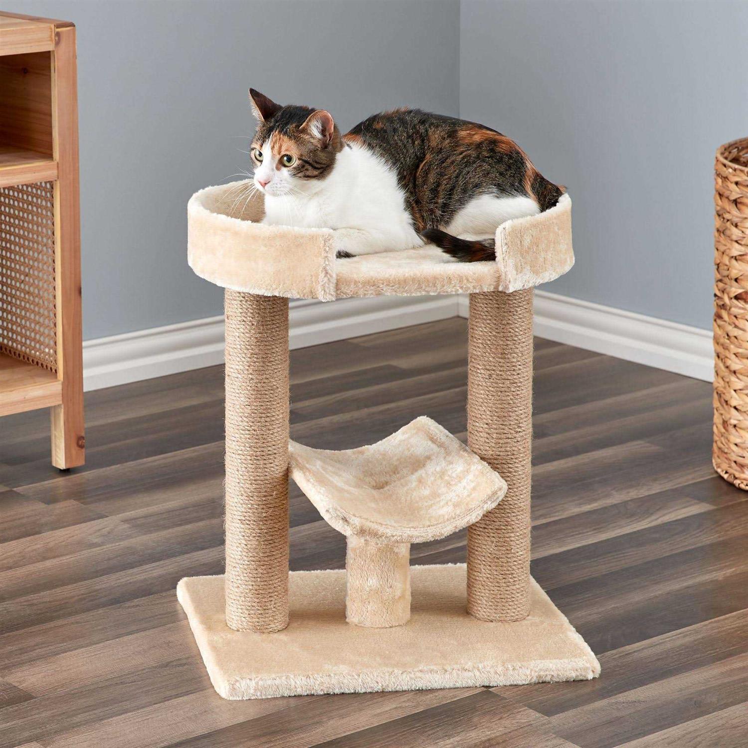 Two by Two 21.1 in. Laurel Cat Scratching Tree - Healthber