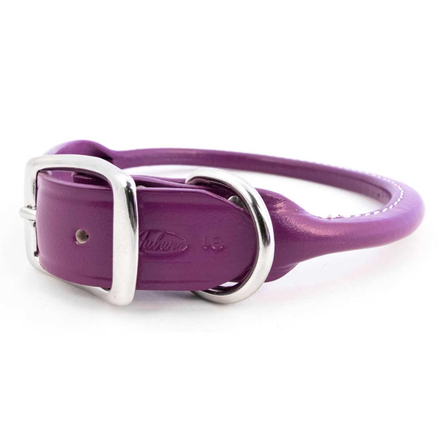 Auburn Leather Rolled Dog Collar - Healthber
