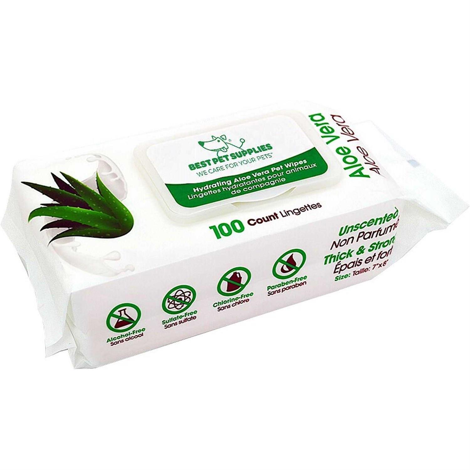 Best Pet Supplies Pet Grooming Wipes for Dogs & Cats, 400 Pack, Plant-Based Deodorizer for Coats & Dry, Itchy, or Sensitive Skin - Healthber