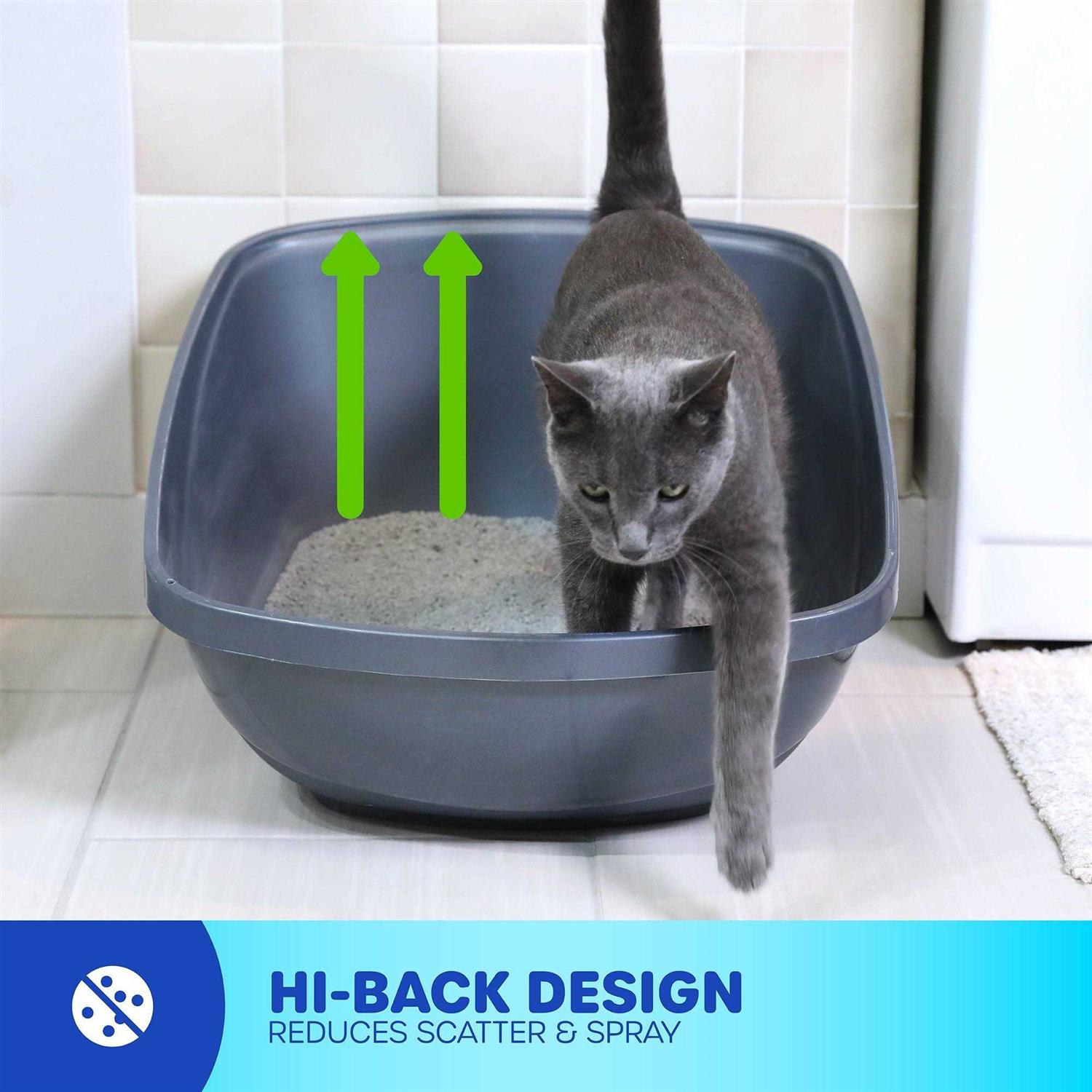 Petmate Hi Back Open Litter Pan - Healthber
