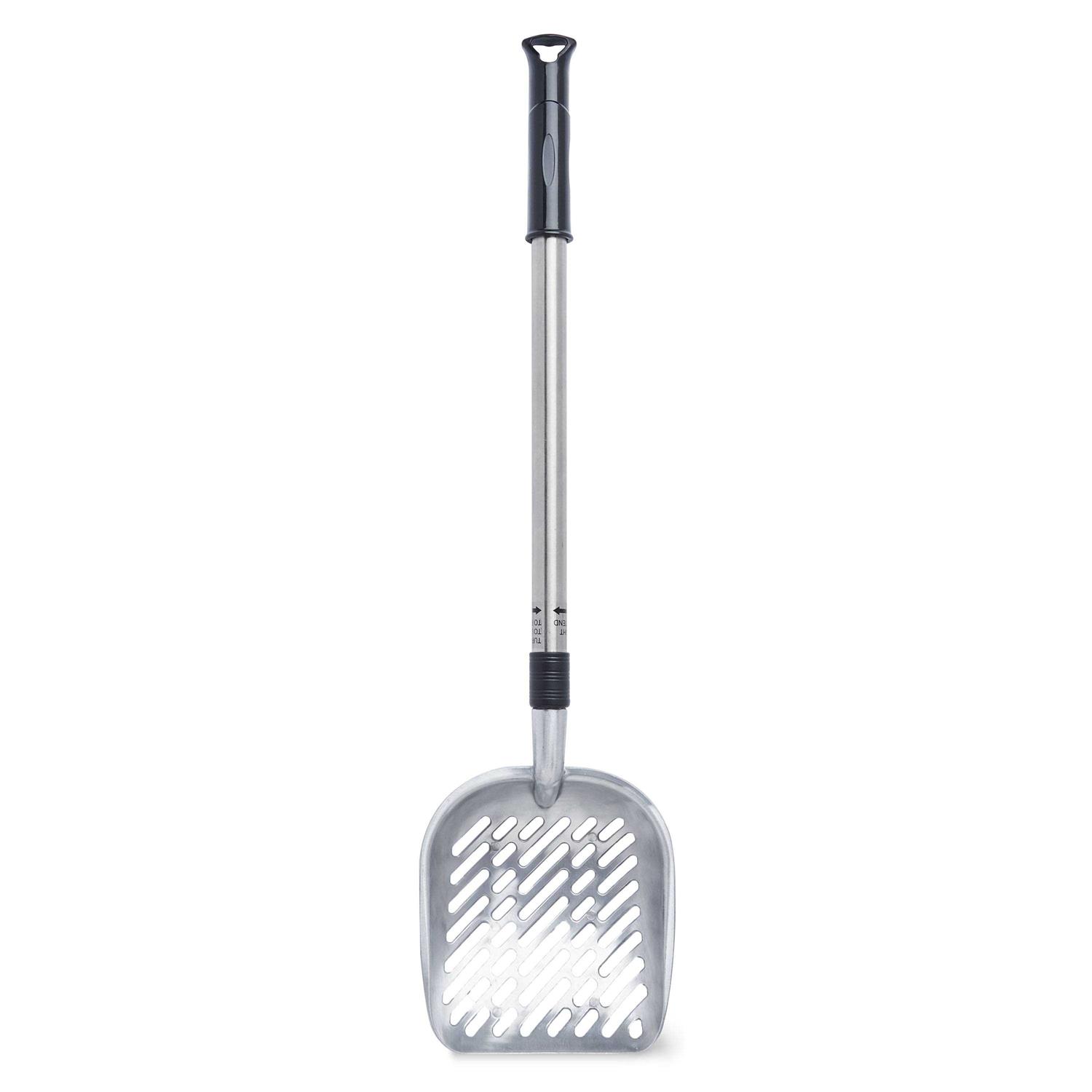 Vibrant Life Aluminum Cat Litter Scoop,Extended Long handle and Deep shovelsliver colorMetal Litter Scoop with Comfortable Grip - Healthber