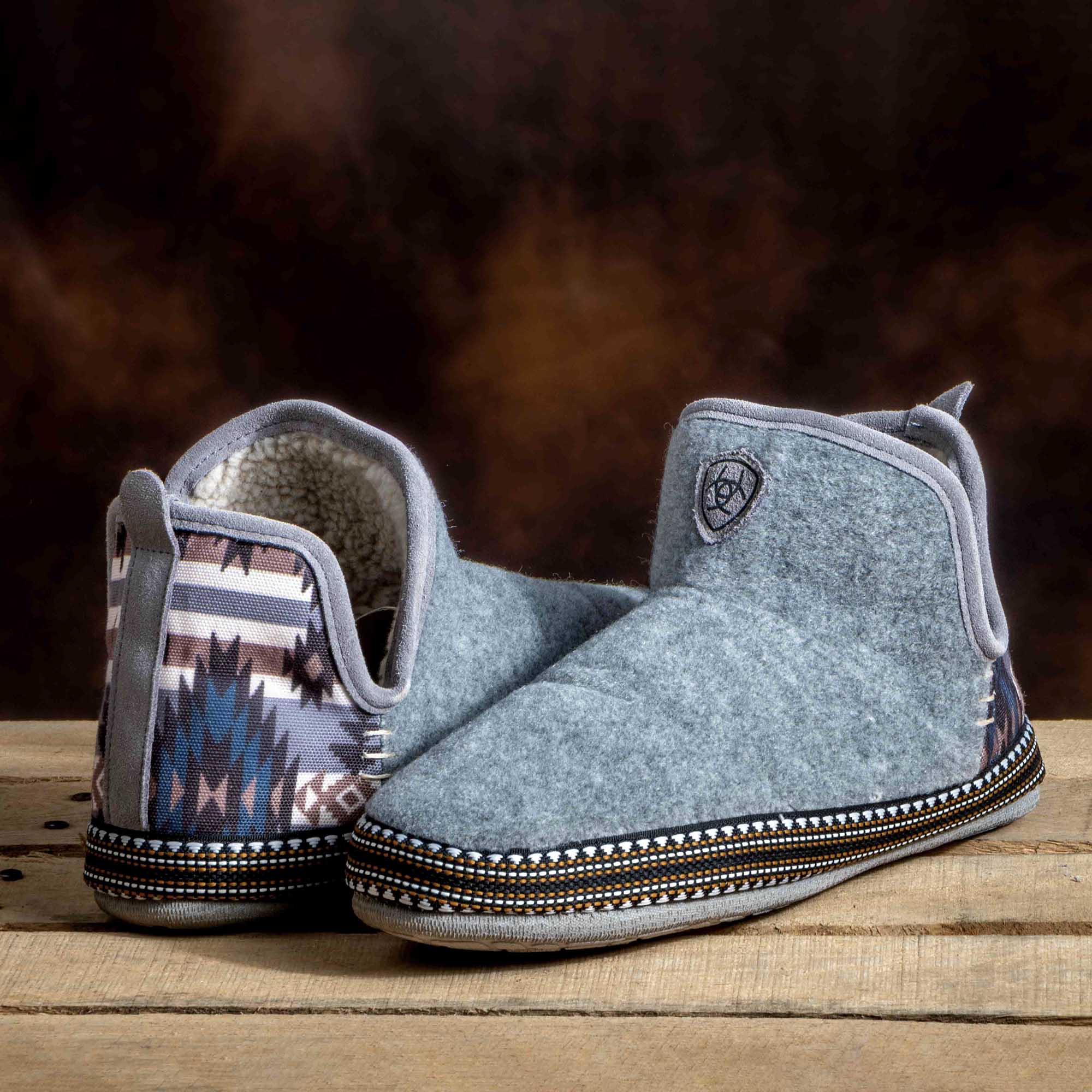 Ariat Women's Bootie Slipper, Charcoal Southwest - Healthber
