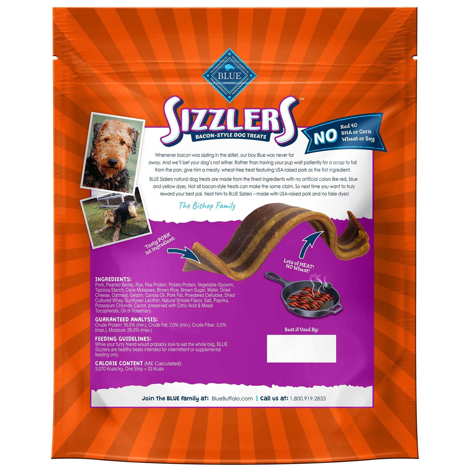 Blue Buffalo Sizzlers Bacon-Style Dog Treats - Healthber