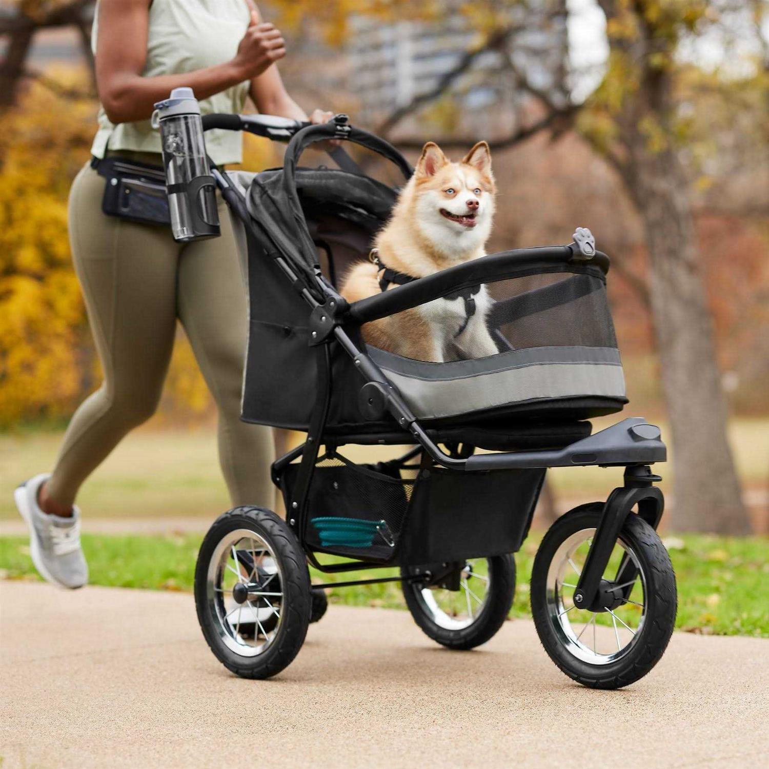 Frisco No-Zip Collapsible Cat & Dog Jogger Stroller - Healthber