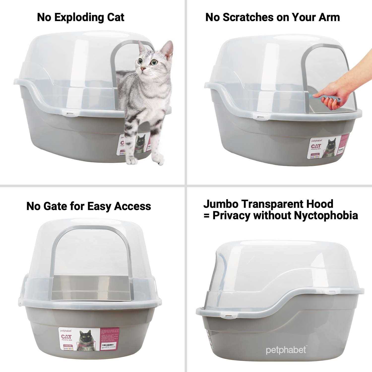 Petfamily Jumbo Hooded Cat Litter Box - Healthber