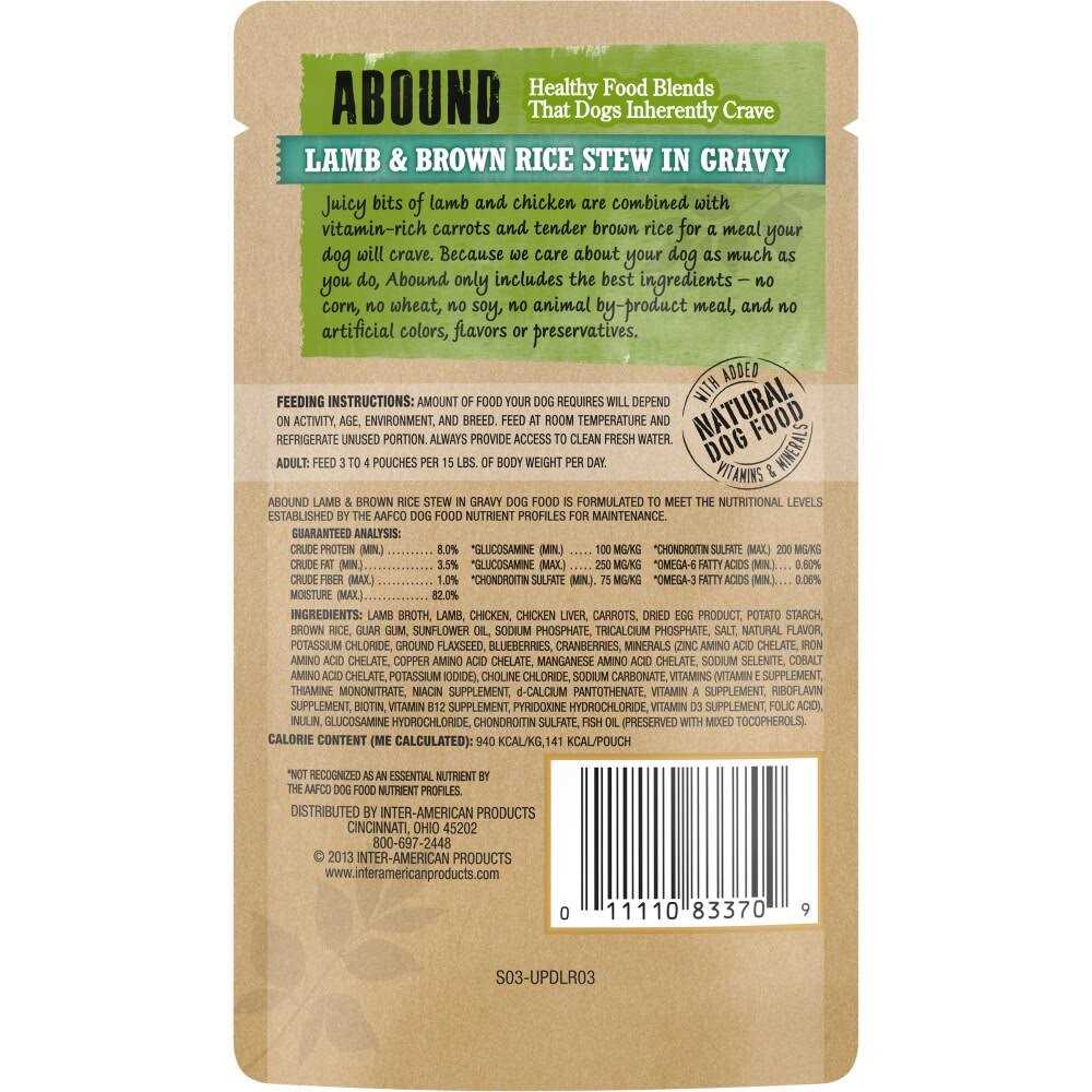 Abound Dog Food Natural Lamb & Brown Rice Stew in Gravy - Healthber