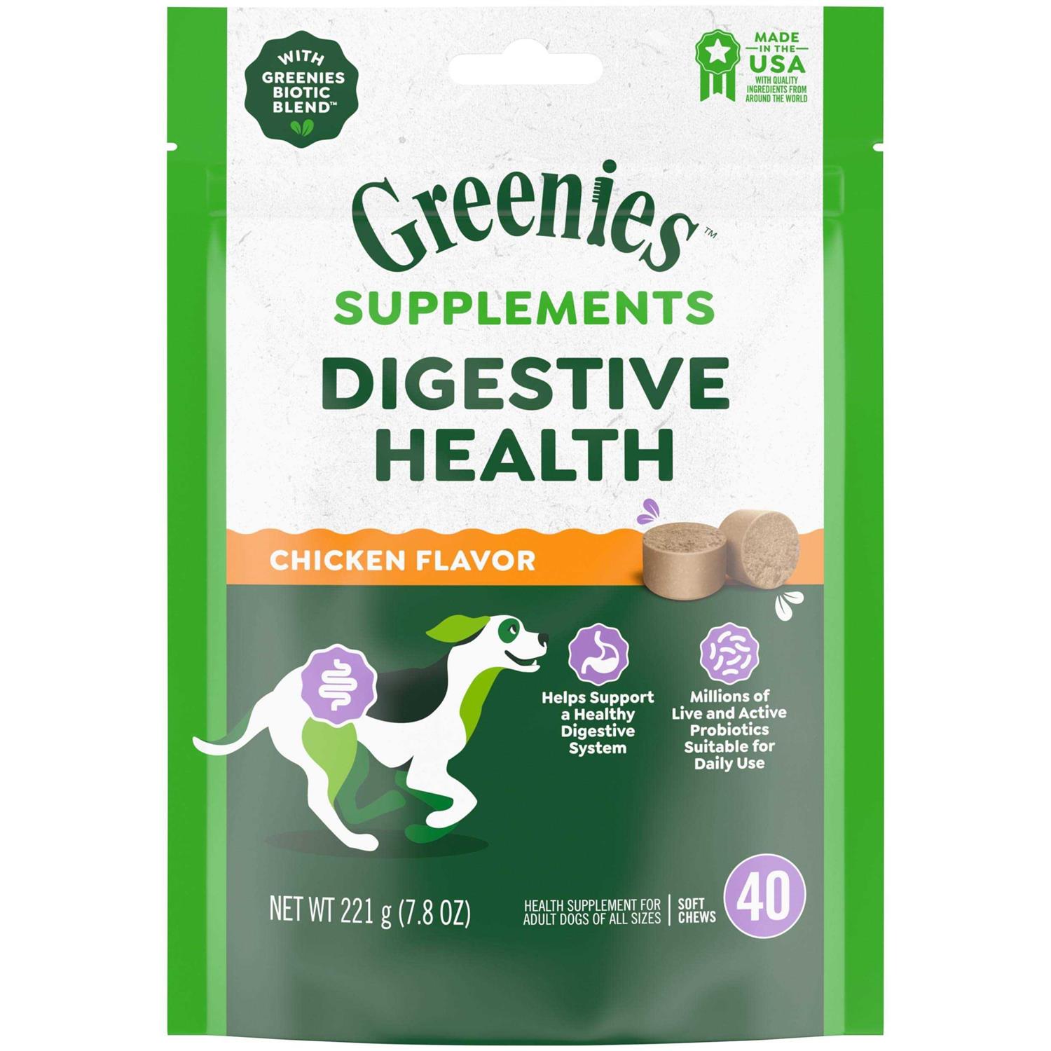 Greenies Supplements Digestive Health Probiotics for Dogs Chicken Flavor - Healthber