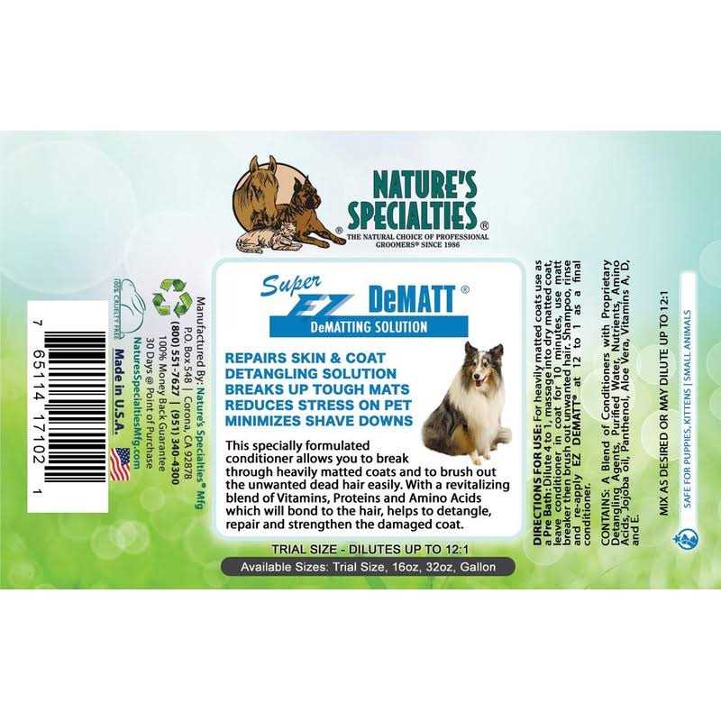Nature’s Specialties Super EZ Dematt Conditioner for Dogs Cats - Healthber