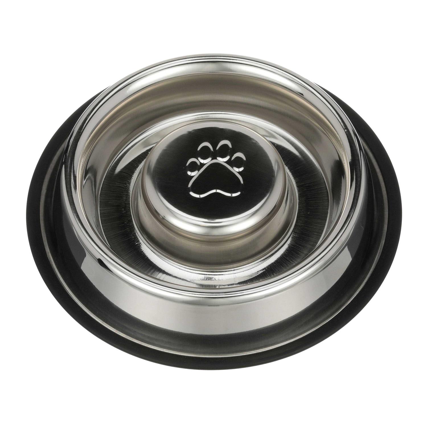 Neater Pet Brands Stainless Steel Slow Feed Bowl Non-Tip & Non-Skid - Healthber