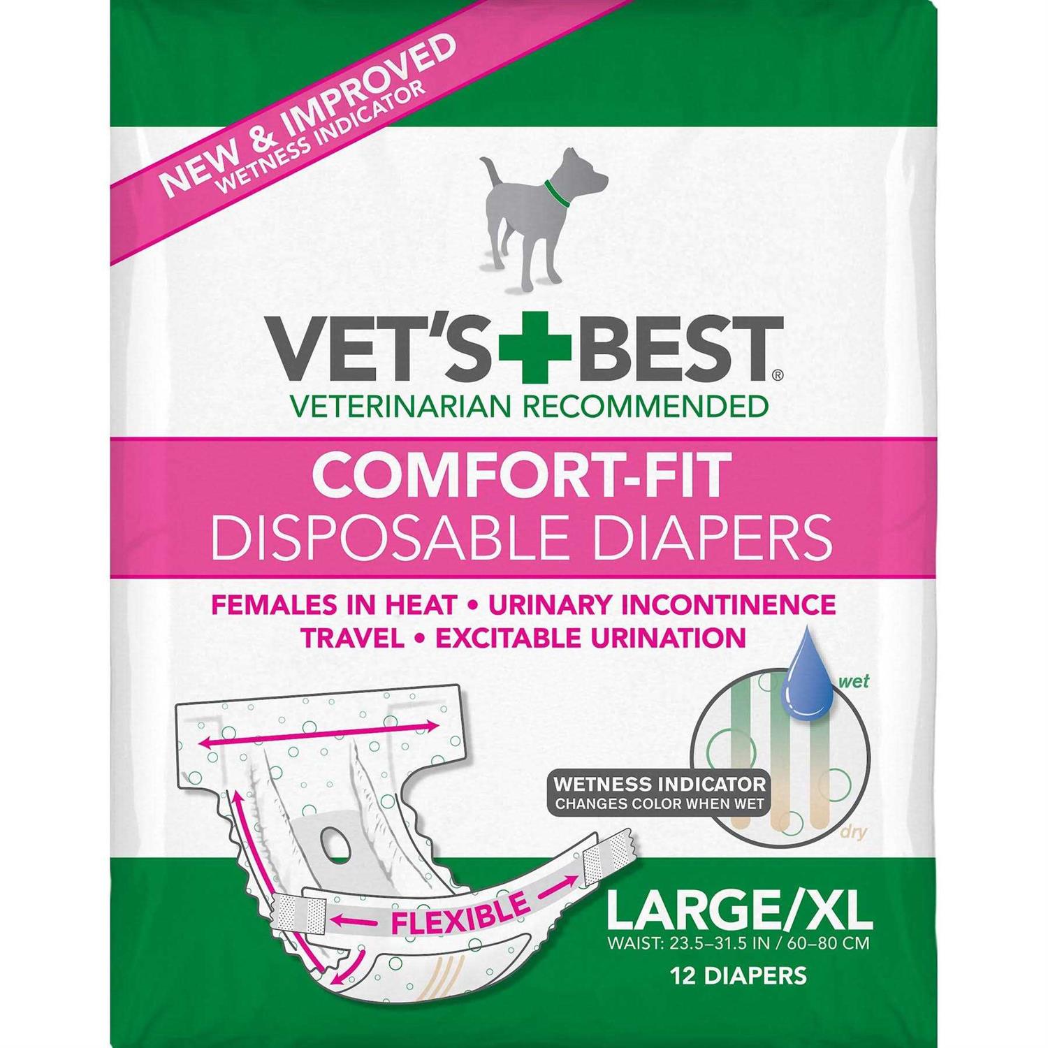 Vet’s Best Comfort Fit Disposable Female Dog Diapers - Healthber