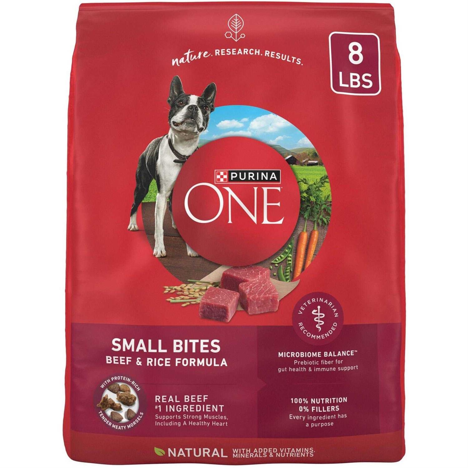 Purina ONE SmartBlend Small Bites Beef & Rice Formula Dry Dog Food - Healthber