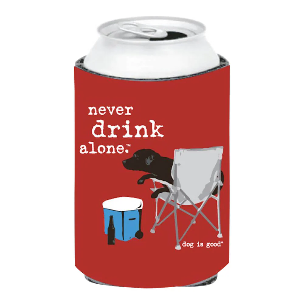 Dog is Good Can Koozie, Never Drink Alone, Red - Healthber