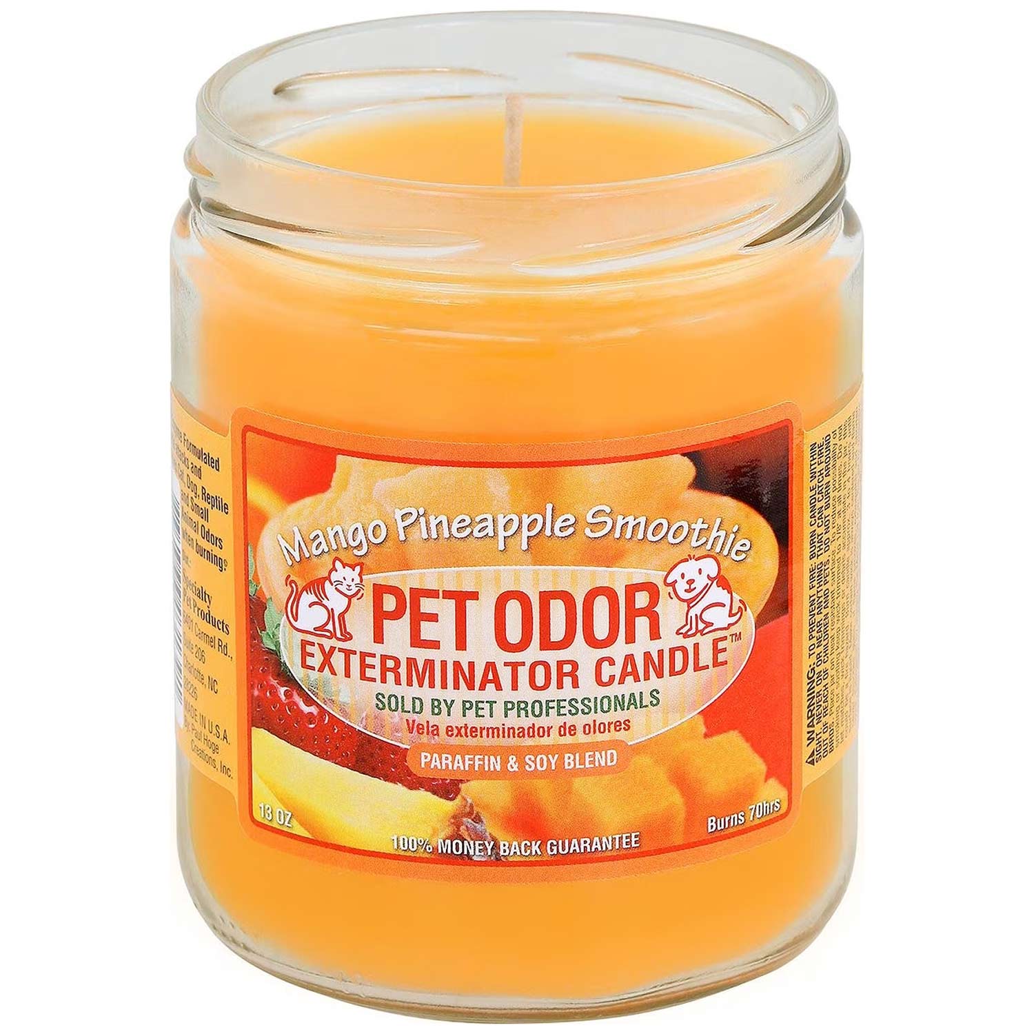 Pet Odor Exterminator Candle, Mango Pineapple Smoothie, 13 oz - Healthber
