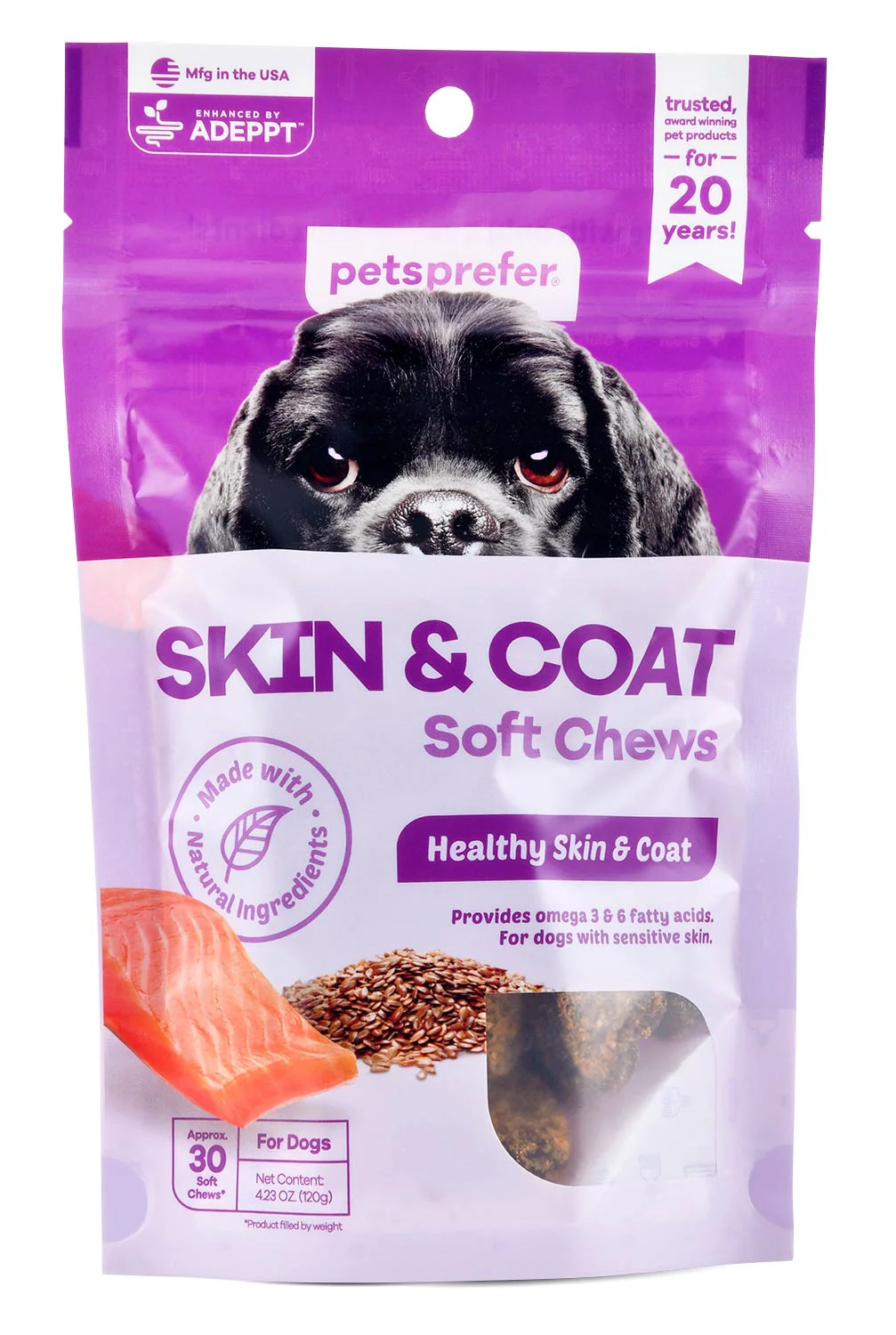 PetsPrefer Skin & Coat Soft Chews w/ ADEPPT - Healthber