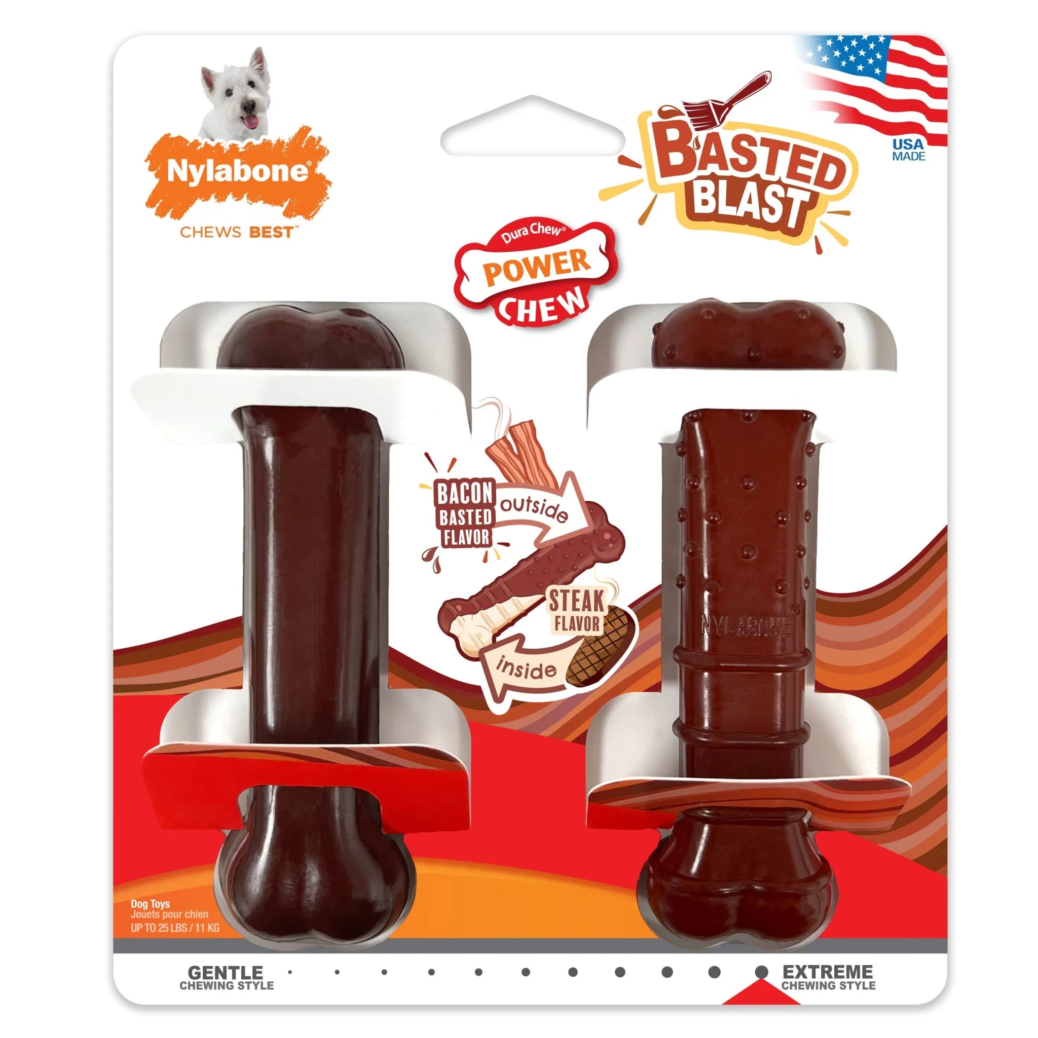 Basted Blast Dual Flavored Power Chew, Bacon Basted Steak - Healthber