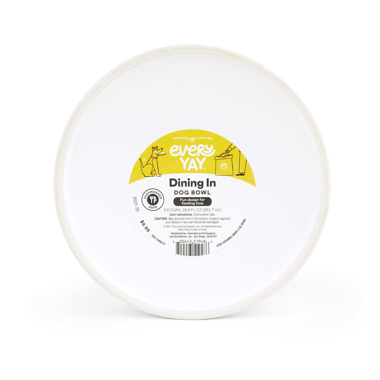 EveryYay Ceramic Wave Dog Bowl - Healthber